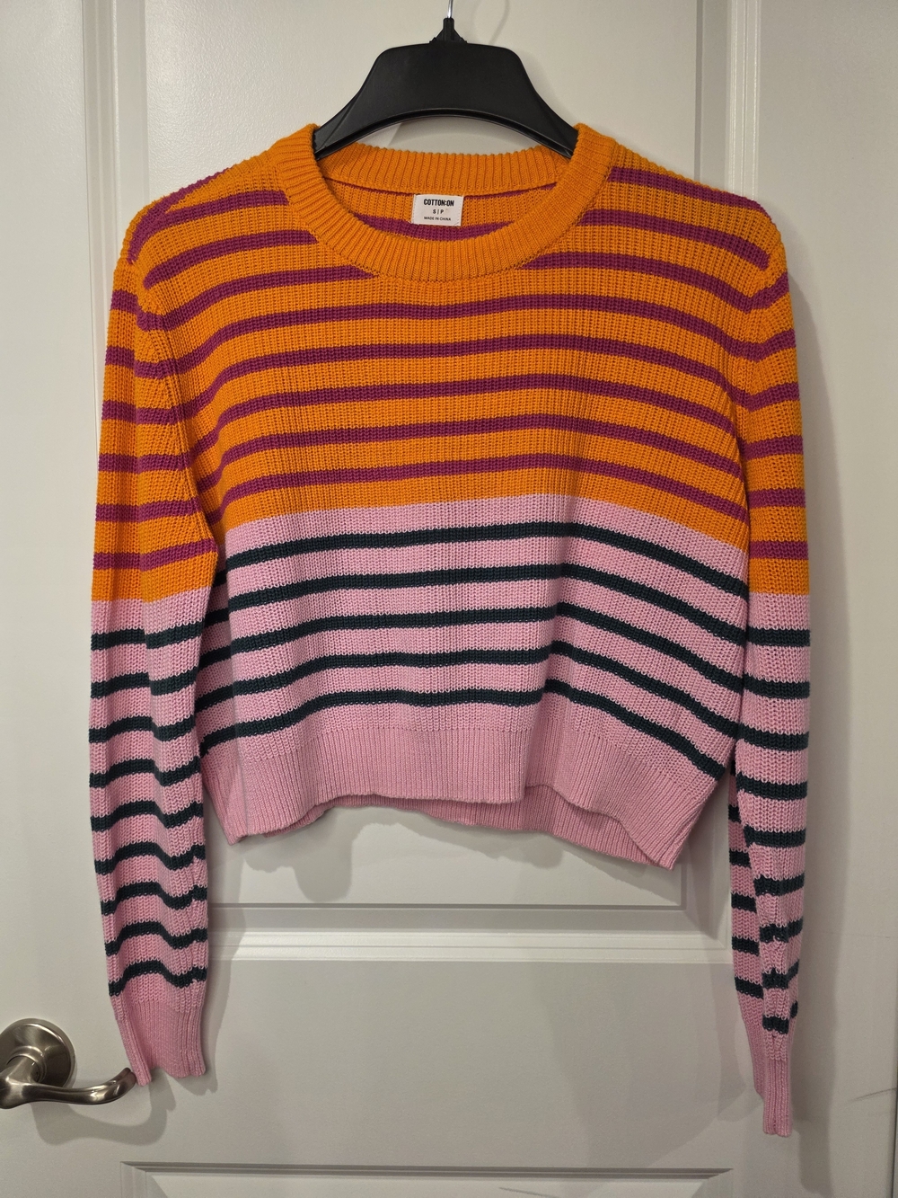 Cotton On Colorblock Striped Knit Sweater